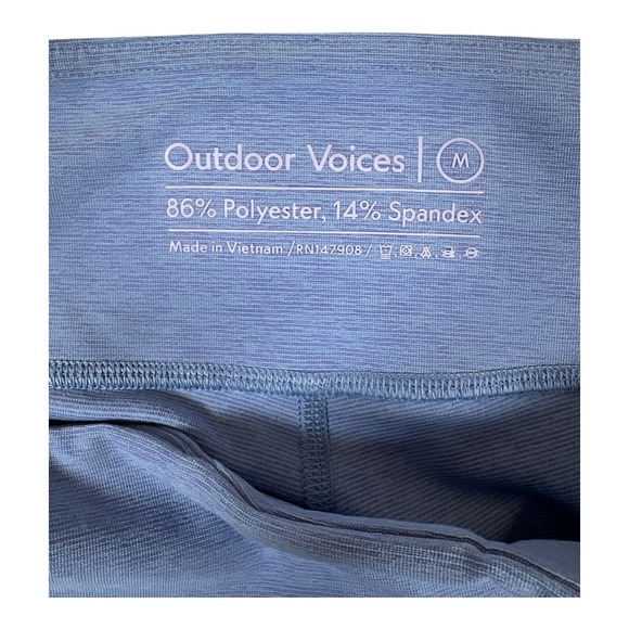 Outdoor Voices Women's Leggings M Light Blue High Rise Warmup Athletic Stretch‎ - Picture 2 of 4